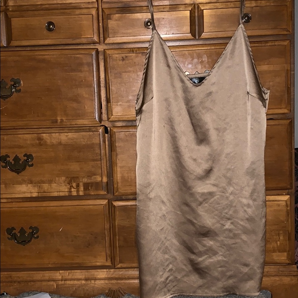 Gold slip dress